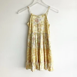 Art Class Girls Medium 8 Dress Floral Rayon Linen Blend Yellow Sleeveless - Picture 1 of 9