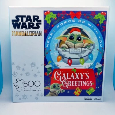 Star Wars Yoda The Mandalorian Galaxy's Greetings 500 Piezas Puzzle Buffalo Games Foto 1 de 4