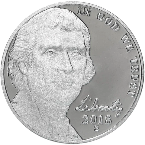 2018 S Jefferson Nickel Gem Deep Cameo Proof Coin Cover