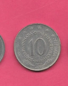 YUGOSLAVIA KM62 1978 XF-SUPER FINE-CIRCULATED OLD VINTAGE LARGE 10 DINARA COIN - Bild 1 von 1