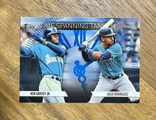 Julio Rodriguez/Ken Griffey Jr. Time Spanning Tandems 2023 Topps Update  Blue
