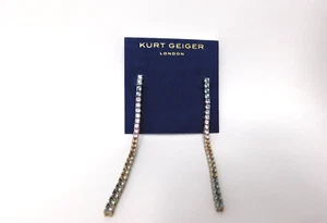 Kurt Geiger Ohrringe Ohrhänger silberfarben pastell bunt Tennis linear London - Bild 1 von 3