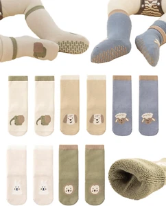 Baby Non-Skid Grip Socks Toddler Socks Warm Thick anti Skid Slipper Crew Socks f - Picture 1 of 7