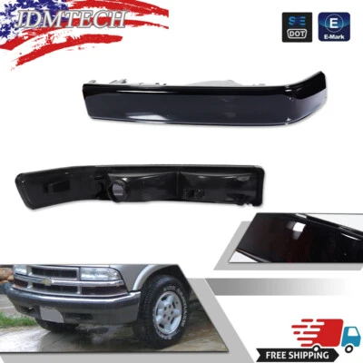 For 98-04 Chevy S10 Blazer GMC Sonoma Smoke Front Turn Signal Lamps Corner-Light - Image 1 of 4
