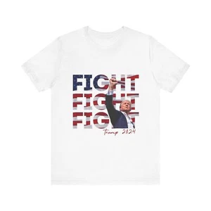 Donald Trump T-Shirt Fight! Fight! Fight!  PA Rally Unisex Jersey Short Sleeve  - Picture 1 of 33