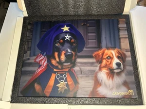 LANGBOHOS Tempered Glass Gaming Mauspad Keep Watch Series Dog Design 400x300mm - Bild 1 von 4