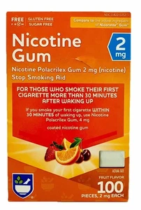 NEW! Nicotine Gum 2mg Fruit Flavor 100 Count EXP: Sep 2025 - Picture 1 of 3