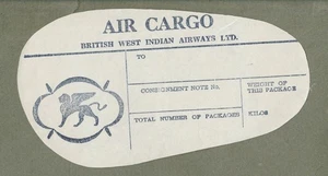 Airline luggage label British West Indian Air BWIA #879 - Picture 1 of 1