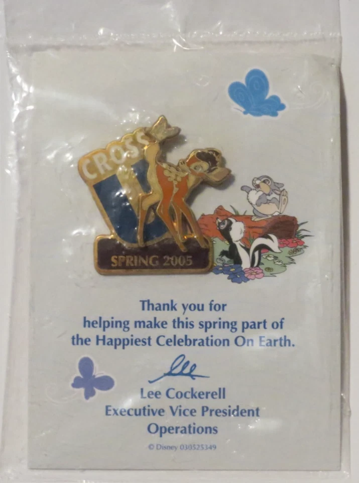 迪斯尼 WDW 演员独家十字 U 2005 年弹簧 BAMBI 蝴蝶 LE 2500 针 — 第 1/1 张图片