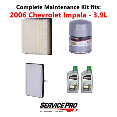 2006 Chevrolet Impala 3.9L Complete Air, Oil & Cabin Filter Kit (5W-30) Foto 1 de 4