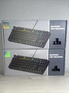 Atrix FPS RGB Backlit Mechanical Sniper Black Keyboard Customizable Programable - Picture 1 of 2