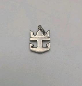 Vintage Royal Caribbean Sterling Silver Logo Charm 2.2g 7/8” Cruise Ship - Picture 1 of 2