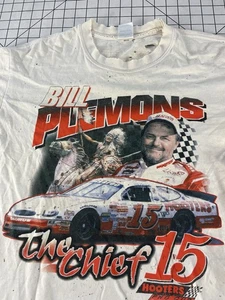 Vintage 80s 90s Y2K NASCAR Hooters Thrashed Distressed Paper Thin Surf Skate Tee - Bild 1 von 9