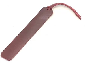 Leather Bookmark Burgundy Vegetable Tanned Leather Uk Made - Picture 1 of 3