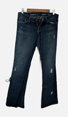 Pantalones de mezclilla Peoples Liberation para mujer 29 Tanya Bootcut hechos en EE. UU. lavado medio tiro bajo Foto 1 de 4