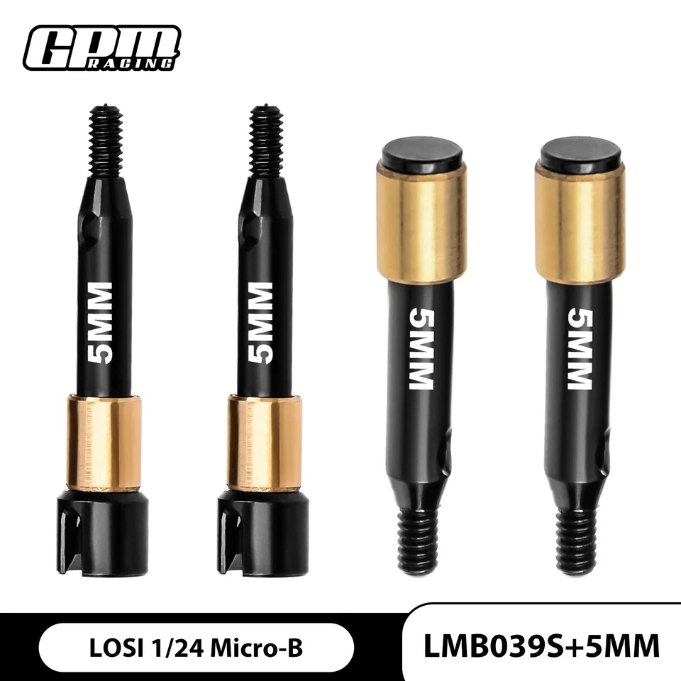 GPM Carbon Steel Front & Rear Drive Shafts +5mm Wide LOSI 1/24 Micro-B / Micro-T - Image 1 of 1