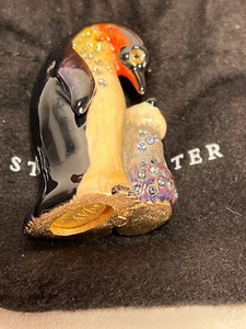 JAY STRONGWATER Mother Penguin Mini Figurine with Swarovski Crystals NOS NIB - Picture 1 of 6