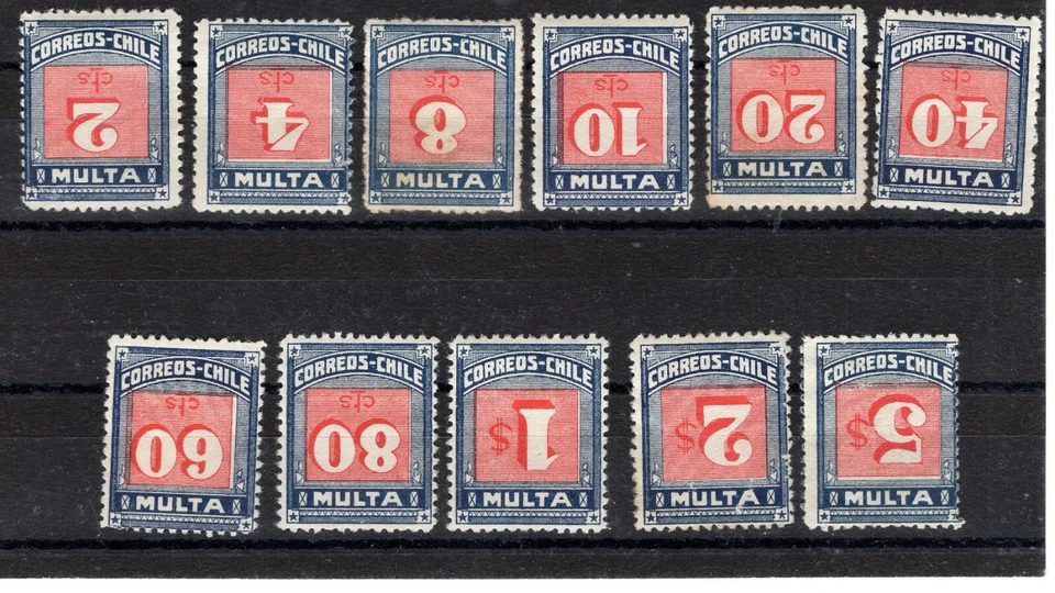 CHILE 1924 Mesias stamps full set MH INVERTED CENTER - Image 1 of 1