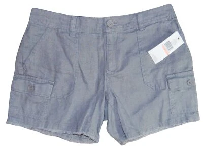 Новый с Ярлыками Tommy Hilfiger женщин льняной грузовой срез шорты серый размер 2 - Изображение 1 из 4