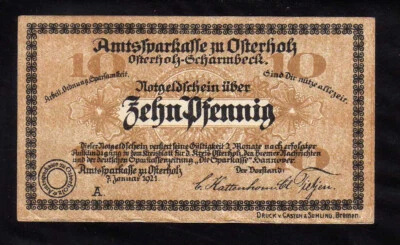 OSTERHOLZ - GERMANY NOTGELD  -  10 PFENNIG - Image 1 of 2