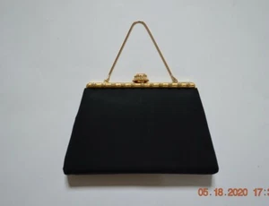 Vintage "After Five" Black Gold Frame Evening Bag with Change Purse  - Picture 1 of 4
