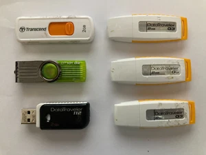 Job Lot 2GB x 6 Kingston DT G3 Transcend USB 2.0 Flash Drive Memory Sticks - Photo 1/1