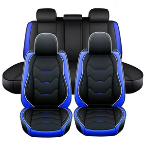 For TOYOTA Car Seat Covers PU Leather Front Rear 5-Seats Protectors Cushion Blue - Picture 1 of 13