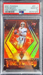 2021 Phoenix #FF1 Tom Brady /75 Fire Forged Yellow Prizm PSA 10 GEM Patriots #12 - Picture 1 of 7