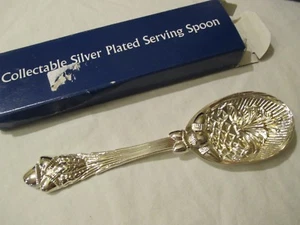 International Silver Plated Serving Spoon PINEAPPLE Design 5 3/4" Unused in Box - Picture 1 of 6