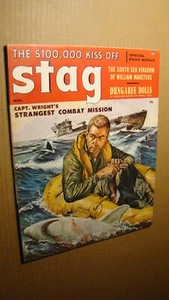 MEN'S ADVENTURE MAG - STAG *NICE COPY* 1957 PULP SEX GIRLS SHARKS - Picture 1 of 1