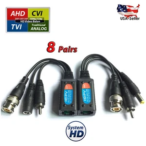 8 Pairs PV/PVD/PVA Passive Power Video Data Audio UTP & RJ45 Twisted Pair Balun - Picture 1 of 8
