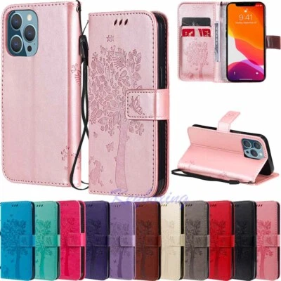 For iPhone 13 Pro Max 12 11 XS XR SE 8 7 6s Wallet Flip Leather Phone Case Cover - Image 1 of 4
