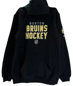 Reebok Youth Boston Bruins Stitch 'Em Up Pullover Hoodie Black LARGE 14/16 - Picture 1 of 12