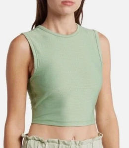 WeWoreWhat Cropped Muscle Tank Fair Green Sleeveless Workout Top Women’s Small - Picture 1 of 6