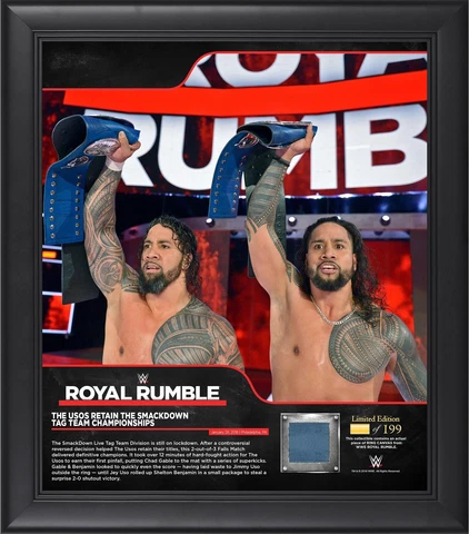 The Usos World Wrestling Entertainment Framed 15" x 17" 2018 Royal Cover