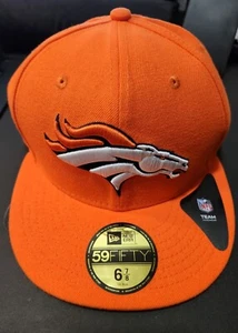 Denver Broncos New Era Orange 59FIFTY Fitted Hat 6 7/8 - Picture 1 of 3