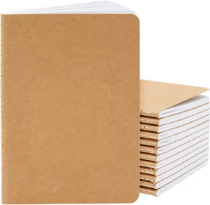 A6 Notebook Set 4x6 Journal with Kraft Paper Cover for Diary Travel 2-Pack - Picture 1 of 11