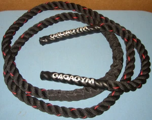 GagaGym Weighted Heavy 3 lb Jump Battle Rope Black 9.8 ft Fitness Training *NEW* - Picture 1 of 3