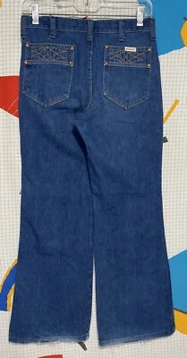 Pantalones de mezclilla vintage años 70 Wrangler Bell Bottom 28x28 garra sin defectos acampanados hippie Foto 1 de 4