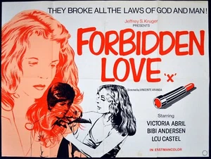 FORBIDDEN LOVE 1977 Victoria Abril Bibi Andersen Lou Castel UK QUAD POSTER - Bild 1 von 1