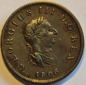 GREAT BRITAIN / 1806 Half Penny George III !!! - Picture 1 of 2