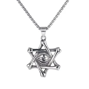 Neu Türkisch Evil Eye Hasma Hand von Fatima Gold Farbe Edelstahl Halskette Am - Bild 1 von 5