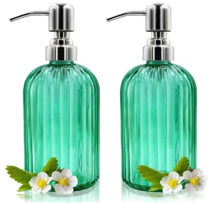 Soap dispenser with pump bottle Lotion bathroom Hand Kitchen Sink Dish 2pcs 14oz - Picture 1 of 66