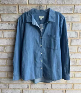 Style & Co Long Sleeve Bottons Front Cotton Shirt Women's Size L - Picture 1 of 7