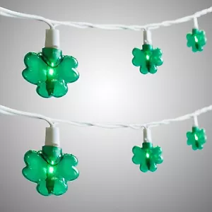 St. Patricks Day Shamrock String Light Set of 20 Indoor/Outdoor Party Decoration - Picture 1 of 2