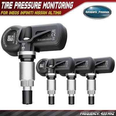 4Pcs 433MHz TPMS Tire Pressure Monitoring Sensor for Nissan Altima INFINITI QX60 - Image 1 of 4