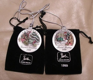 1998-1999 John Deere Pewter Christmas Ornament -- ALL NEW - Picture 1 of 1