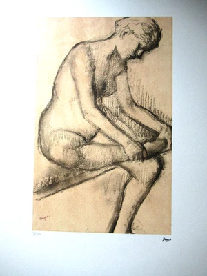 EDGAR DEGAS: Schöne Lithographie limitiert auf 300 Exemplare, signiert, 50/70cm - Bild 1 von 4