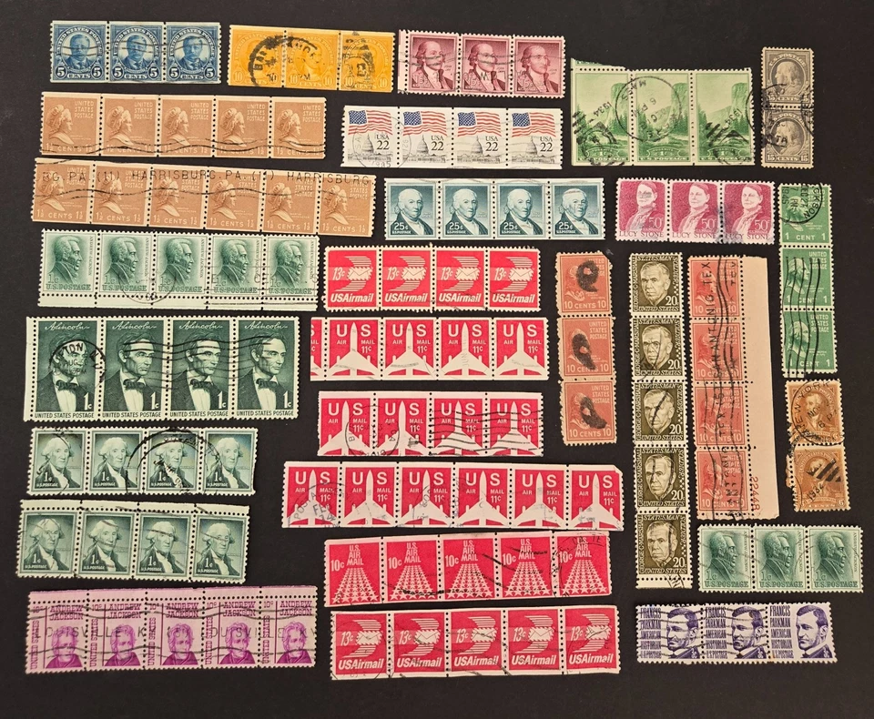 U.S. mid 20th century pairs & strips, used, lot # 2611784 - Image 1 of 1