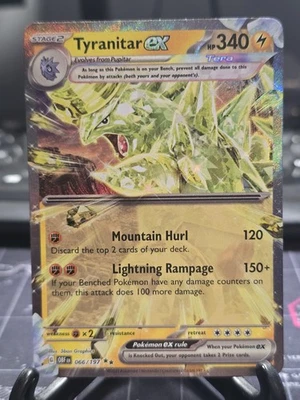Pokemon Tyranitar EX Full Art Holo Ultra Rare Obsidian Flames Terastal Form 066 - Image 1 of 2